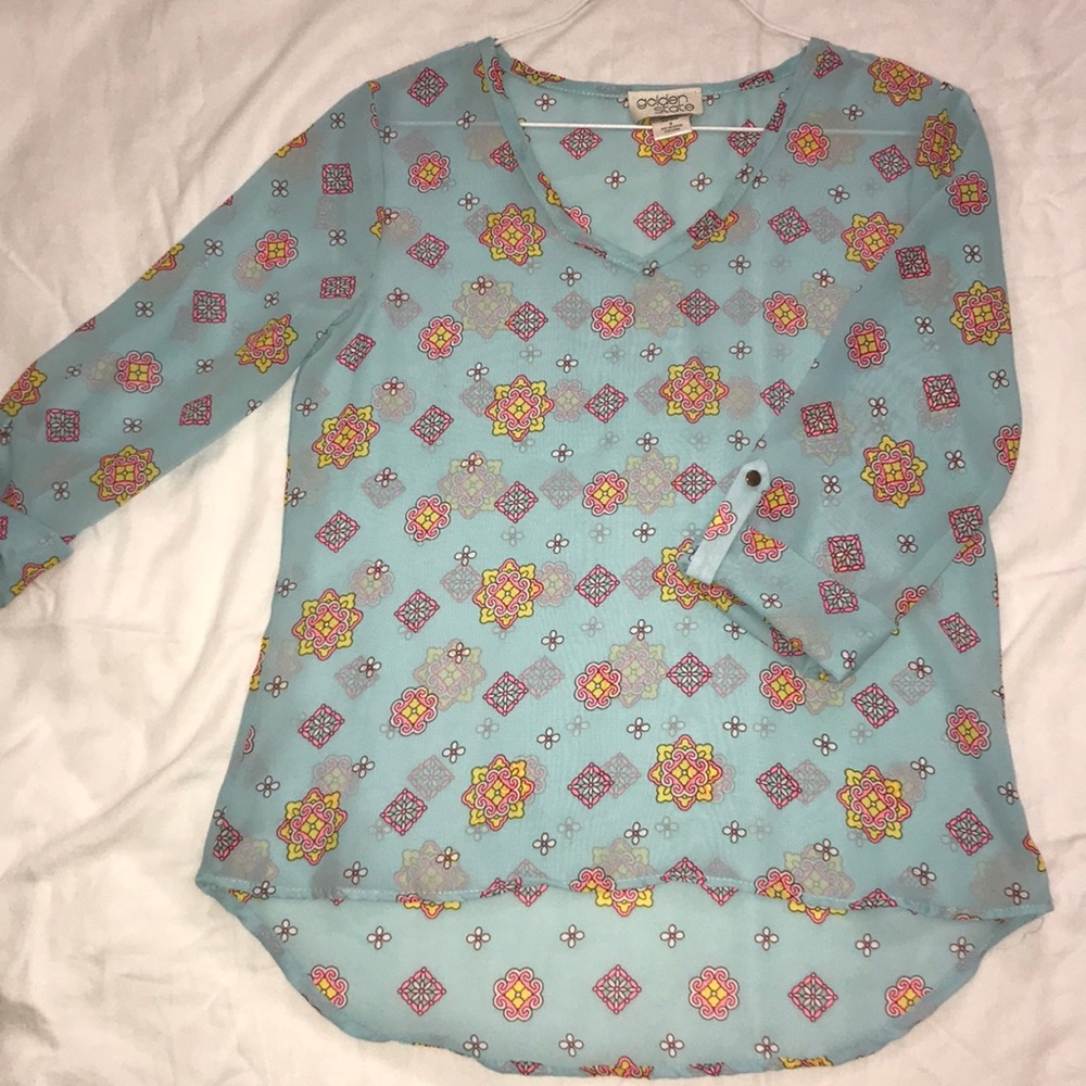 Baby Blue Mandala Print Top